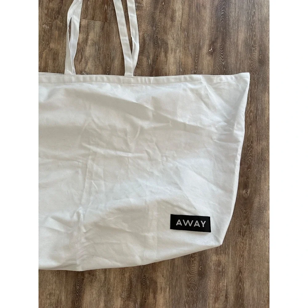 Away Travel  XL tote bag White Dust Cover Cotton Fabric Zipper 11x24x20
